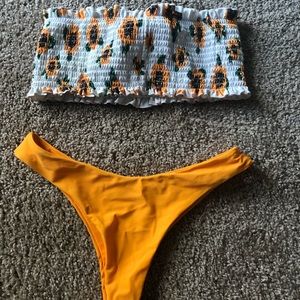 Sunflower Strapless bikini set